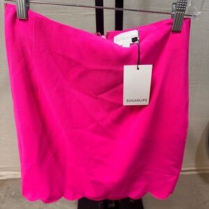 Brand New With Tags Pink Sugarlips Scalloped Skirt.